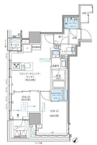 パークアクシス五反田スカイタワーの間取り