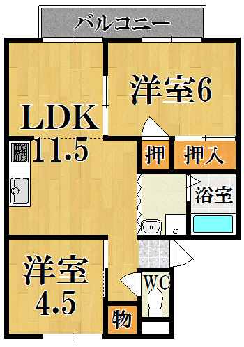 ハイツ茶殿の間取り