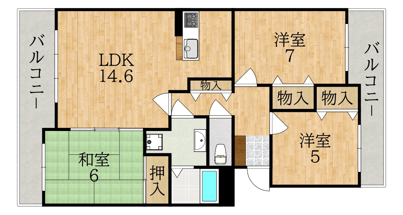HILL CRESTあやめ池の間取り