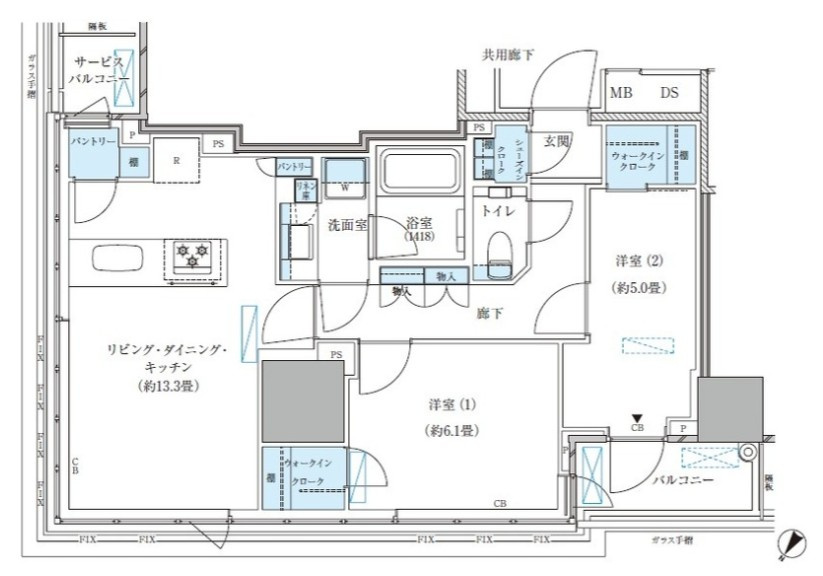 パークアクシス五反田スカイタワーの間取り