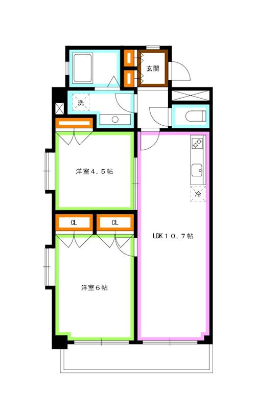三鷹市下連雀８丁目の賃貸マンションの間取り