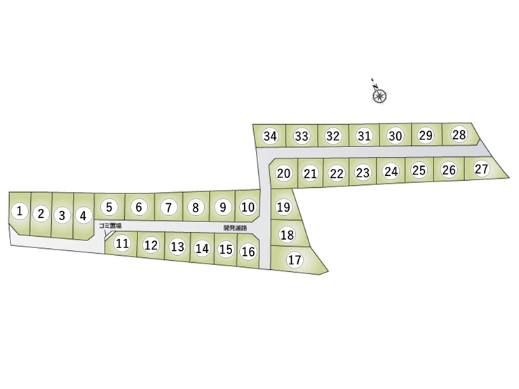 【土地図】小山市大字中久喜29号地(全34区画)