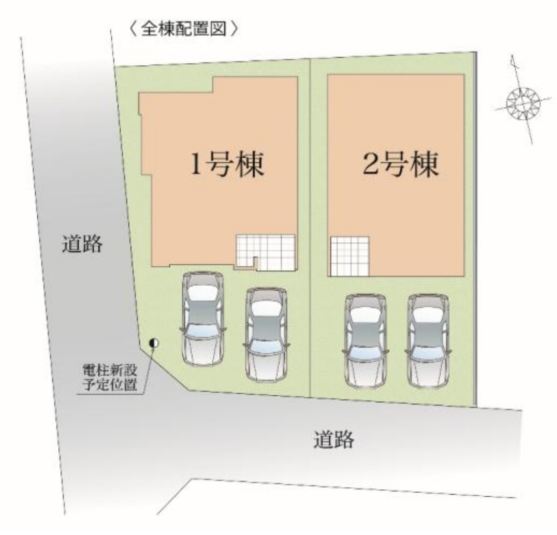 横浜市瀬谷区宮沢2丁目 新築戸建て【仲介手数料無料】カースペース2台の区画図