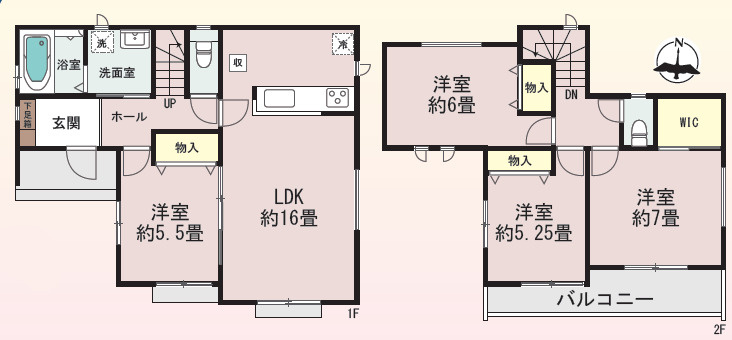 宇都宮市清住３丁目　新築住宅全２棟の間取り|■建坪29.05坪　敷地78.02坪　全居室二面採光　WIC■