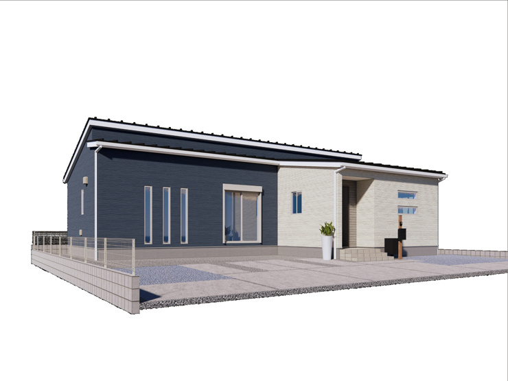 【みどり市笠懸町阿左美10区画　3号棟　建物外観イメージパース】