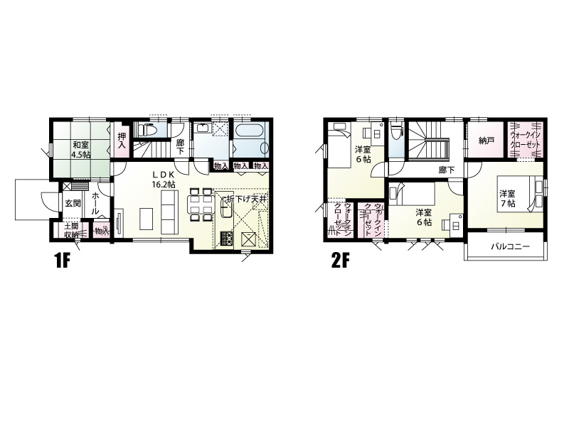 【１号棟：間取り図】高崎市石原町「全８区画」１号棟 4LDK
