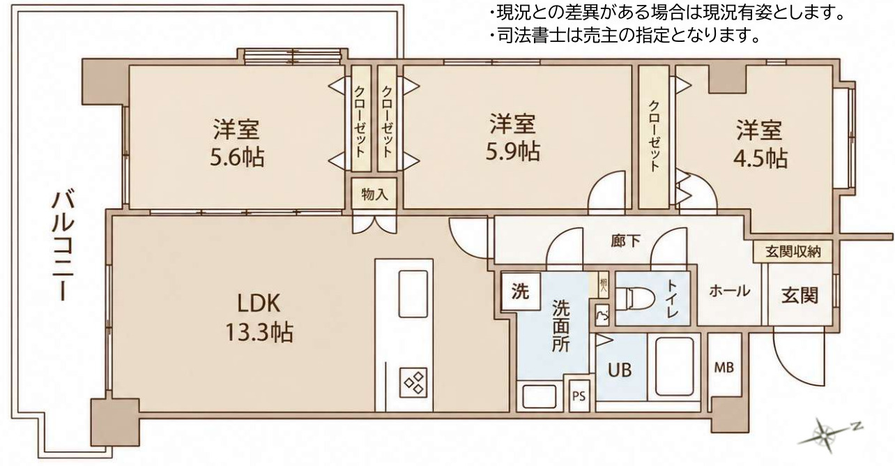 磯子北パーク・ホームズ【仲介手数料無料】の間取り
