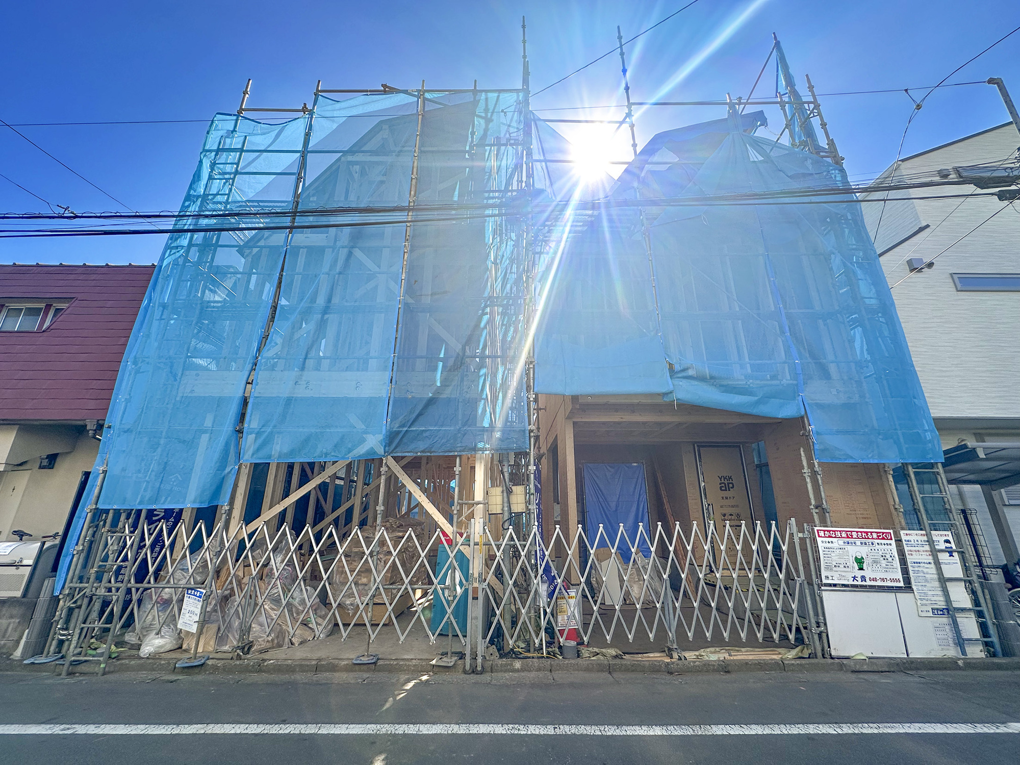 新築分譲［ミラクラス天沼Ⅱ］の前面道路含む現地写真|現地写真　北西側6.2m公道面（2026年10月撮影）
