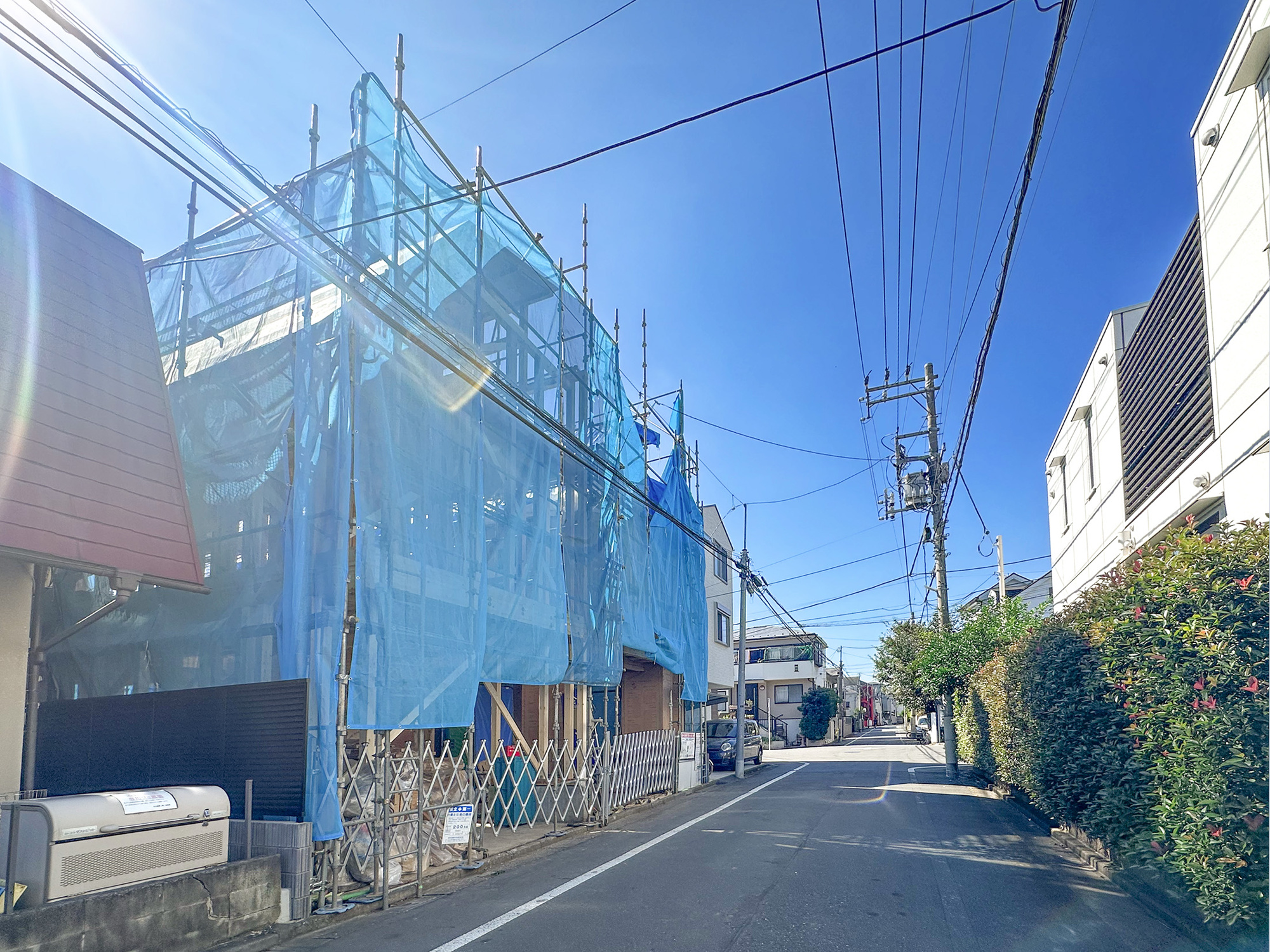新築分譲［ミラクラス天沼Ⅱ］の前面道路含む現地写真|現地写真　北西側6.2m公道面（2026年10月撮影）