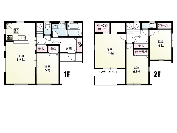 下妻市鎌庭　1号棟　間取図
