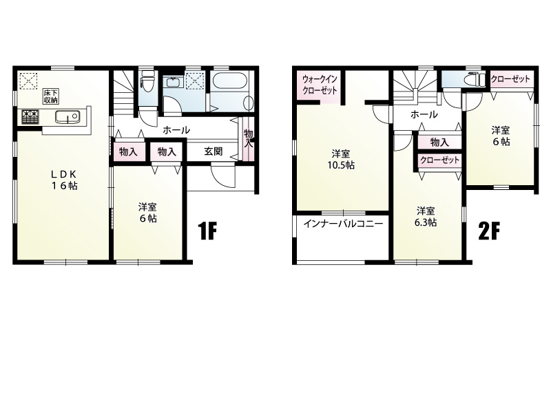 下妻市鎌庭　1号棟　間取図