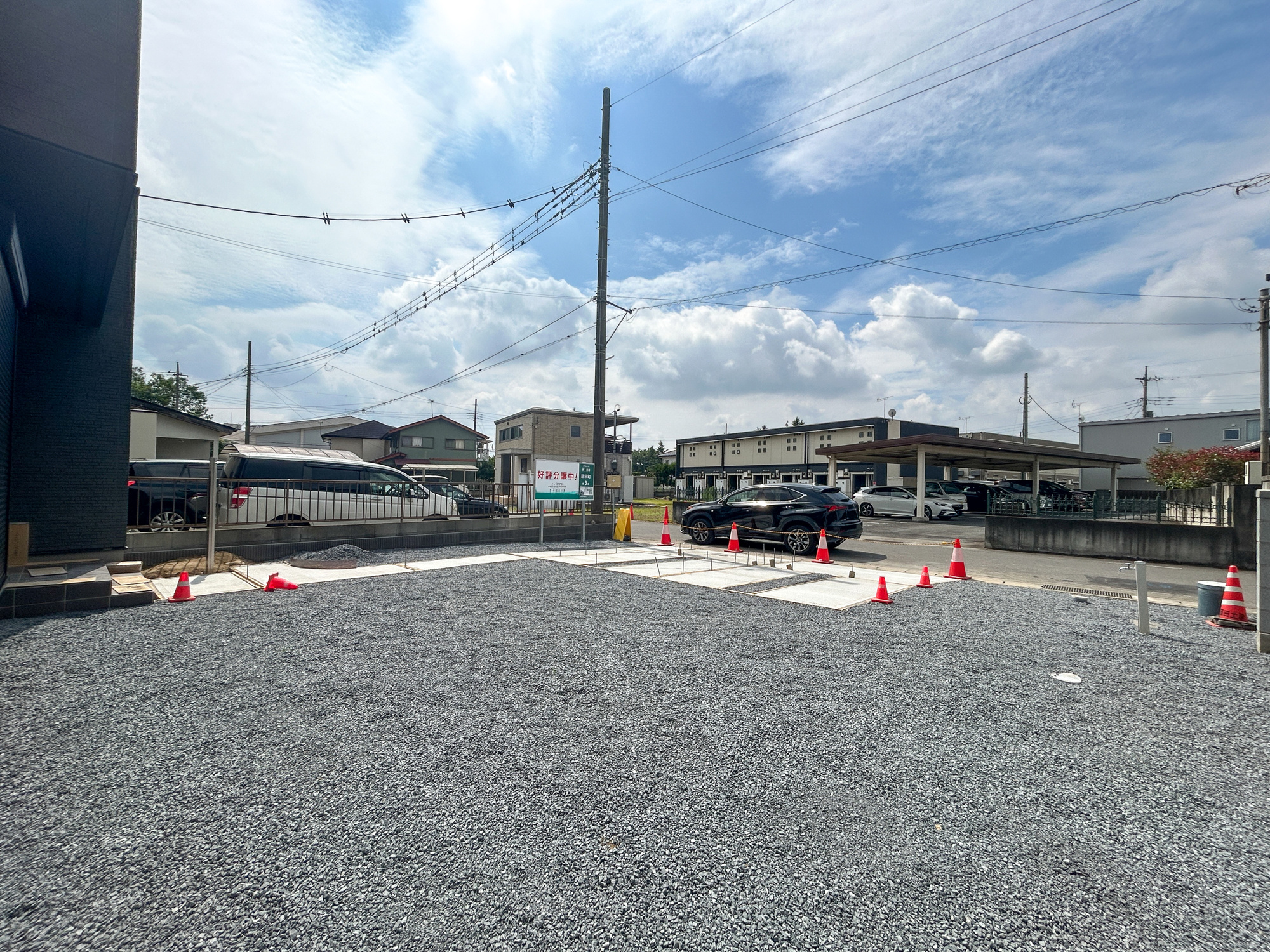 伊勢崎市新栄町第3期　新築住宅全1棟の庭|砂利施工済みでお手入れ楽々です♪