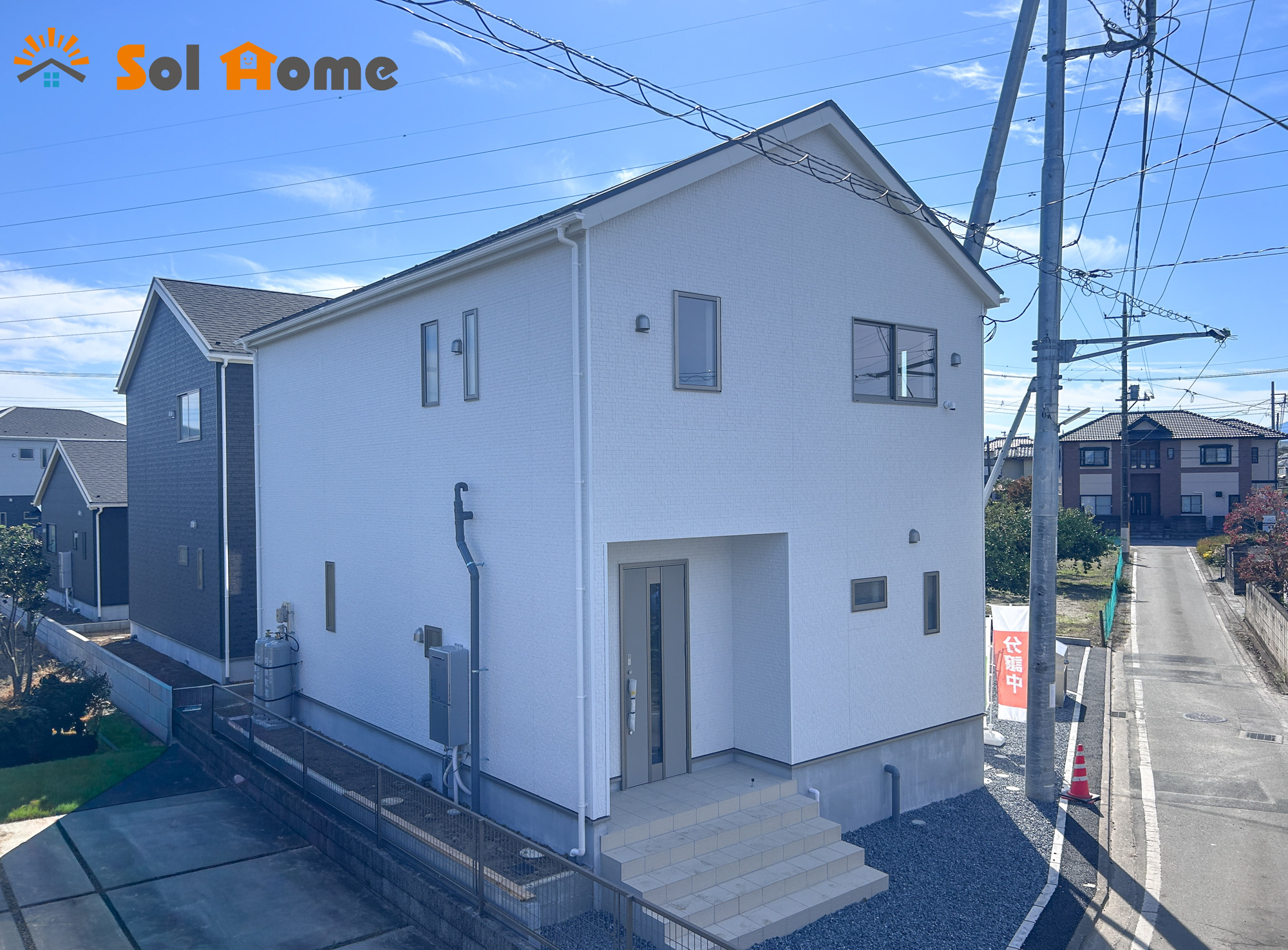高崎市新町第12　新築住宅全3棟の外観|◆本日のご案内も大歓迎です♪◆ 図面や写真では分からない部分を不動産のプロが丁寧にご説明いたします！！ 年中無休のソルホームはいつでもお問い合わせをお待ちしております♪