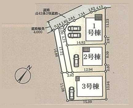 高崎市新町第12　新築住宅全3棟の区画図|「初めまして！」が集まる分譲地。たくさんの子供たちが年齢を問わずに、仲良く一緒に成長できるのは分譲地の特徴ですね。
