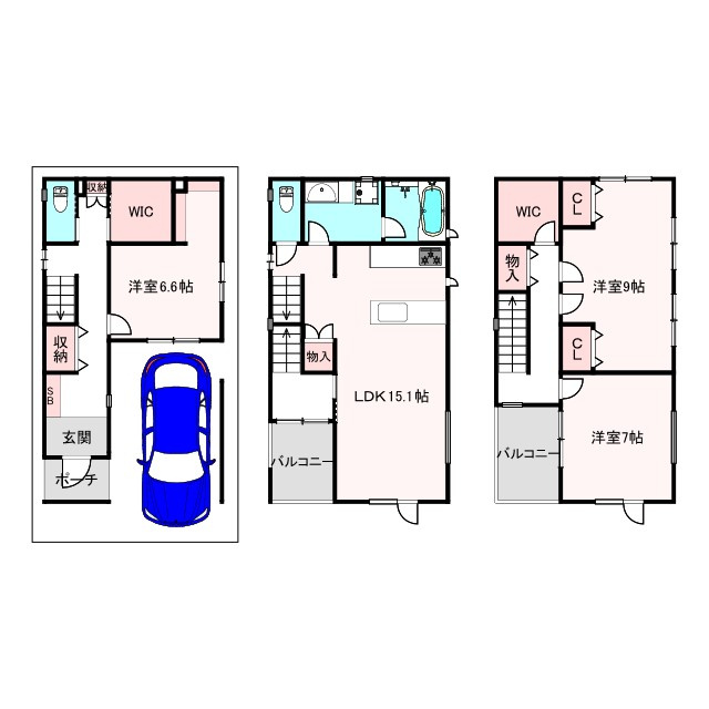 杭全8丁目中古戸建の間取り