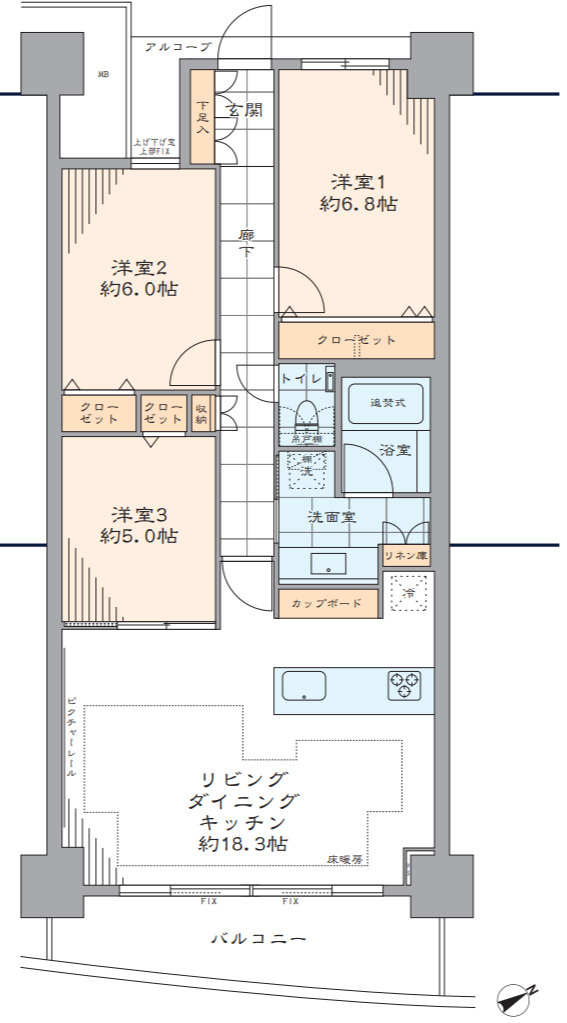みなとみらいミッドスクエアザタワーレジデンス【仲介手数料無料】ペット可♪の間取り