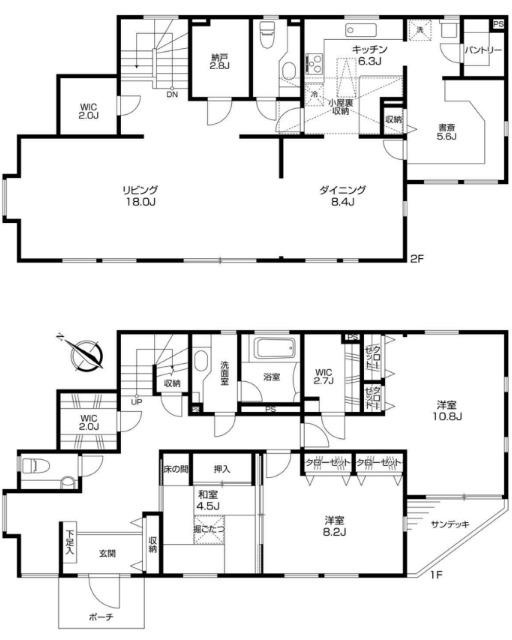 藤沢市片瀬山１丁目１－１戸建ての間取り