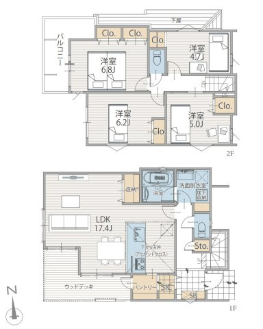 横浜市戸塚区東俣野町 新築戸建て【仲介手数料無料】の間取り