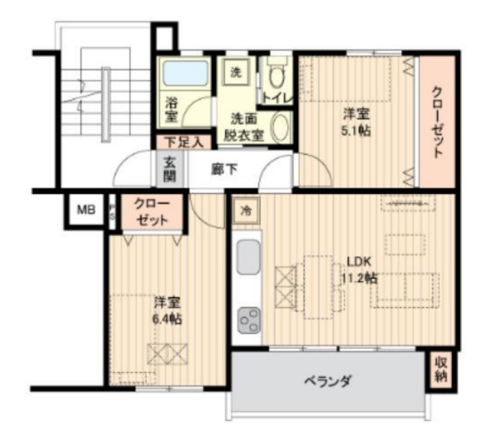 たまプラーザ団地5街区4号棟【仲介手数料無料】の間取り