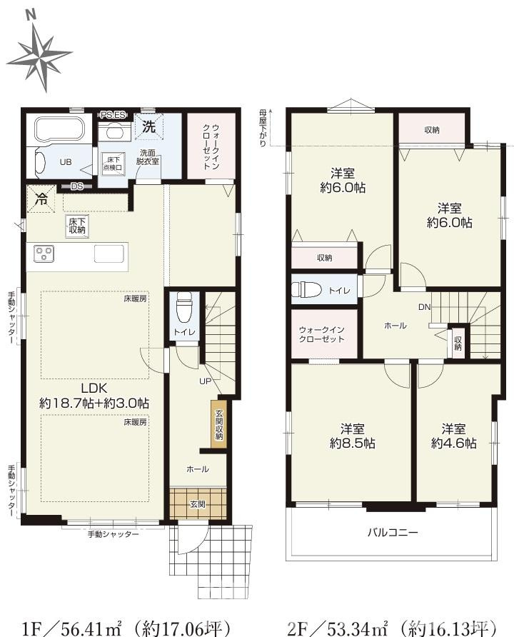 茅ケ崎市浜須賀６６９７－３０４新築戸建ての間取り