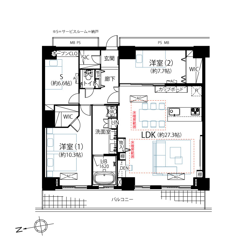 W comfort Towers WESTの間取り