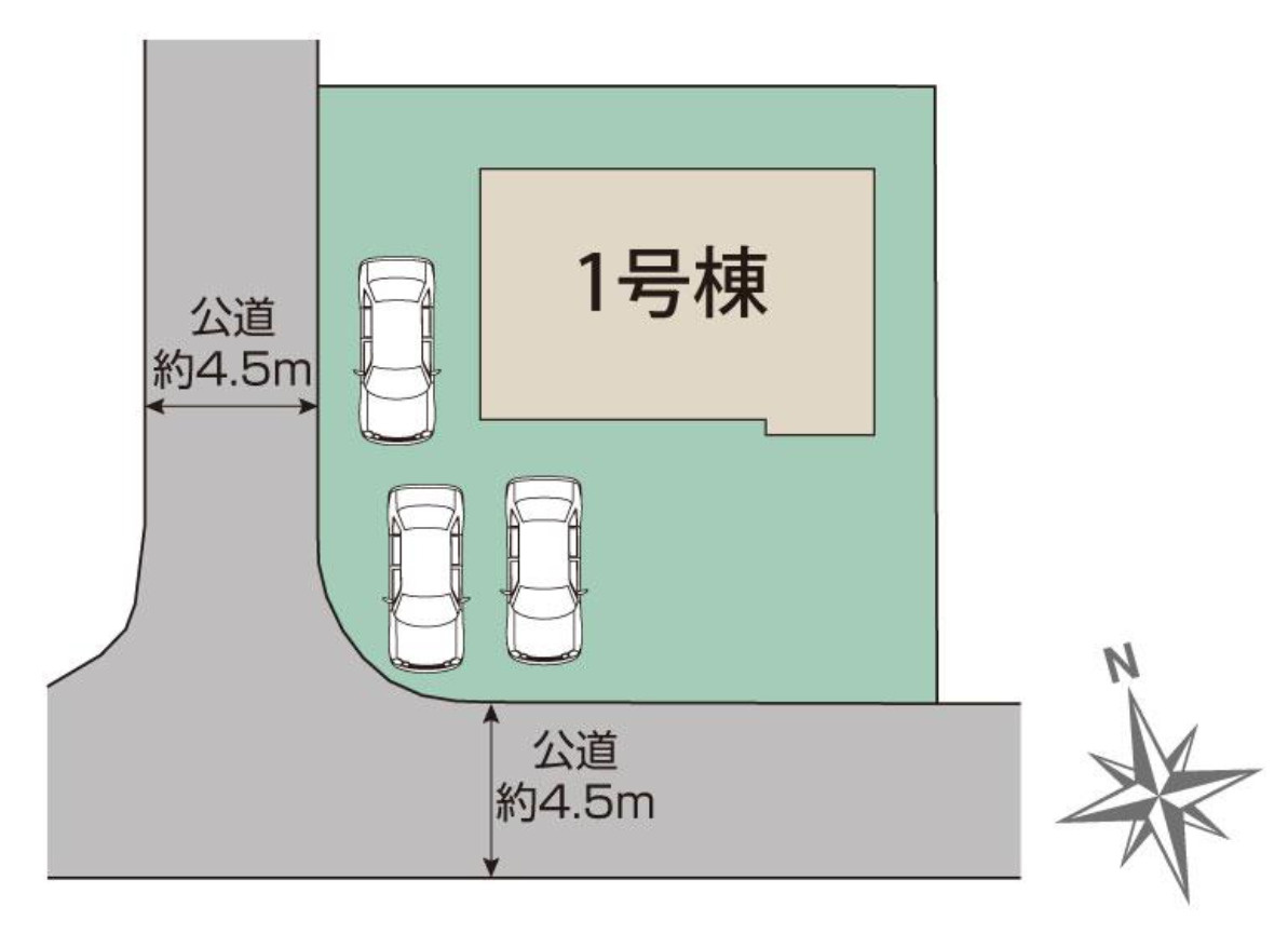 横浜市金沢区釜利谷西5丁目 新築戸建て【仲介手数料無料】カースペース3台の区画図