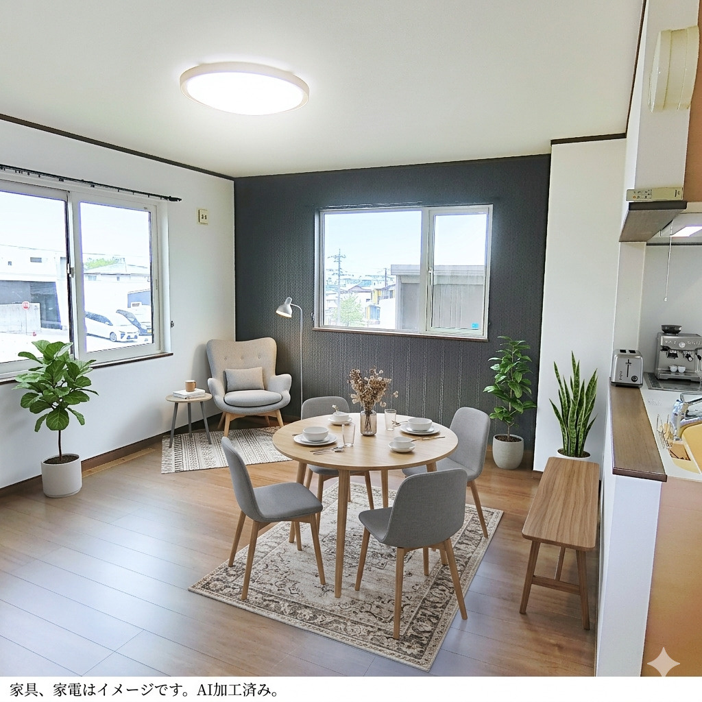 室蘭市八丁平1丁目49-30　中古住宅の居間・リビング|1階リビングです