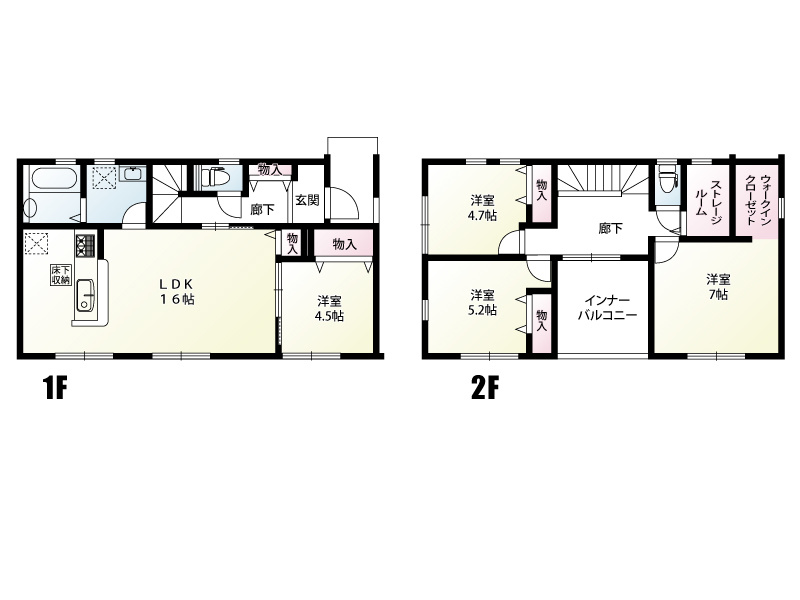 久喜市葛梅1丁目（全3棟）1号棟　間取図