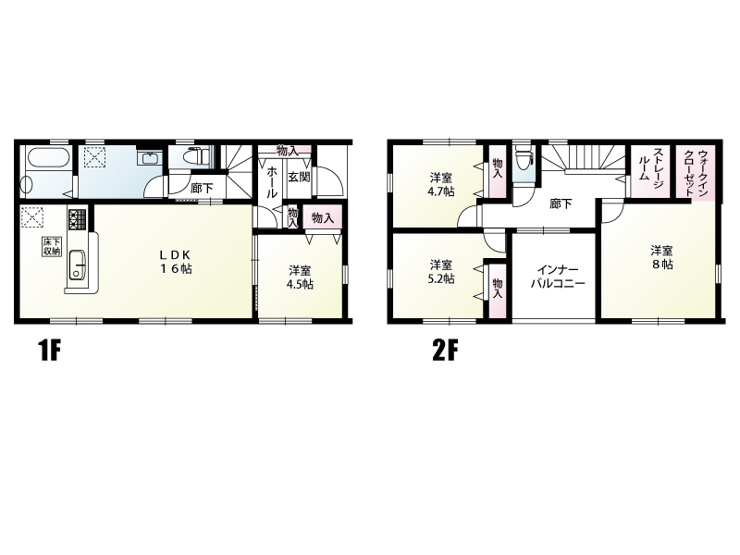 久喜市葛梅1丁目（全3棟）2号棟　間取図