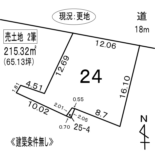 登別市富士町2丁目24　土地の外観