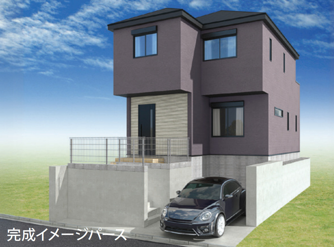 横浜市金沢区釜利谷南2丁目 新築戸建て【仲介手数料無料】の外観パース