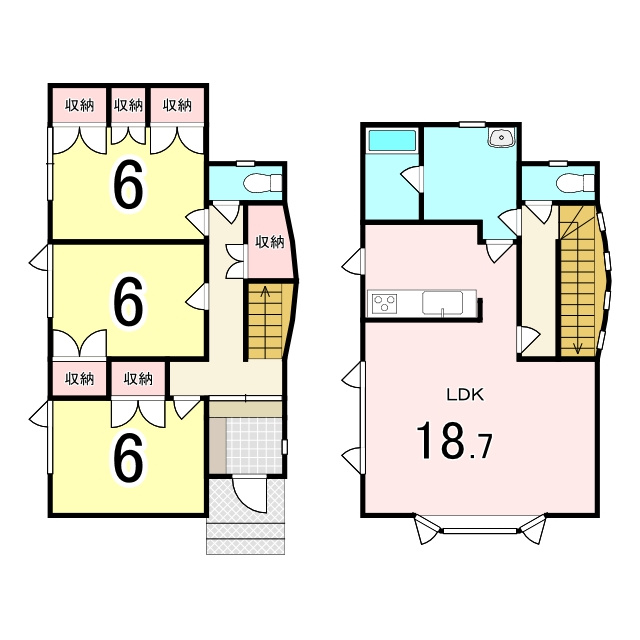 室蘭市八丁平2丁目28‐17　中古住宅の間取り