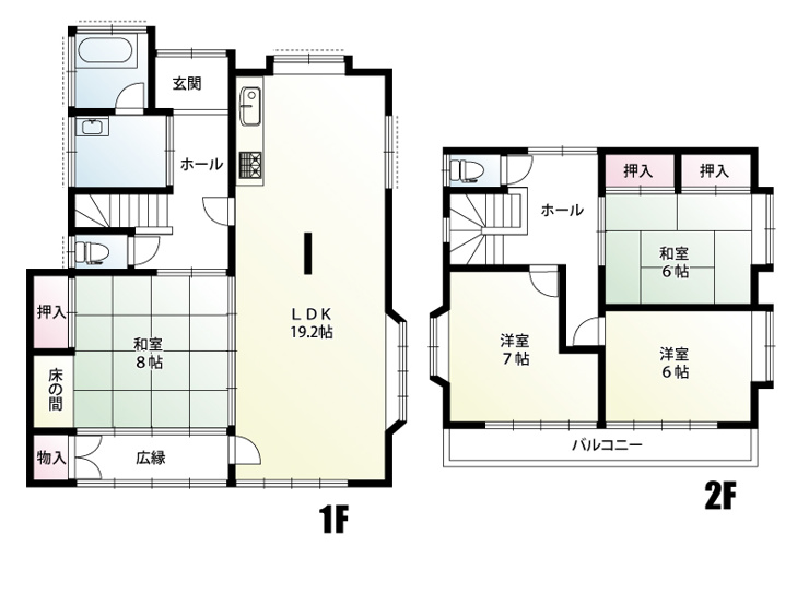 建物面積：121.56㎡（約36.77坪）
土地面積：195.98㎡（約59.28坪）