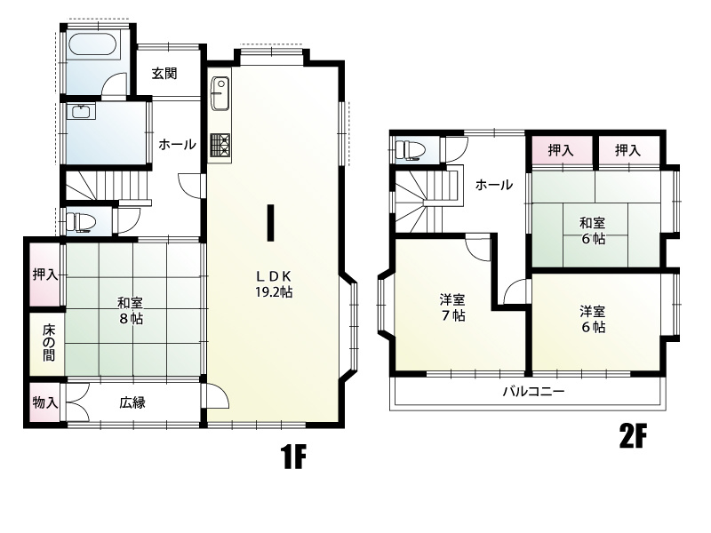 建物面積：121.56㎡（約36.77坪）
土地面積：195.98㎡（約59.28坪）