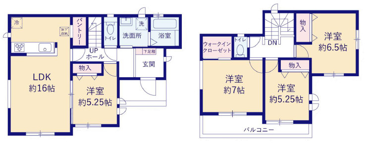 宇都宮市河原町1086番　新築住宅全１棟の間取り|■建坪29.55坪　敷地73.11坪　全居室二面採光　WIC　パントリー■