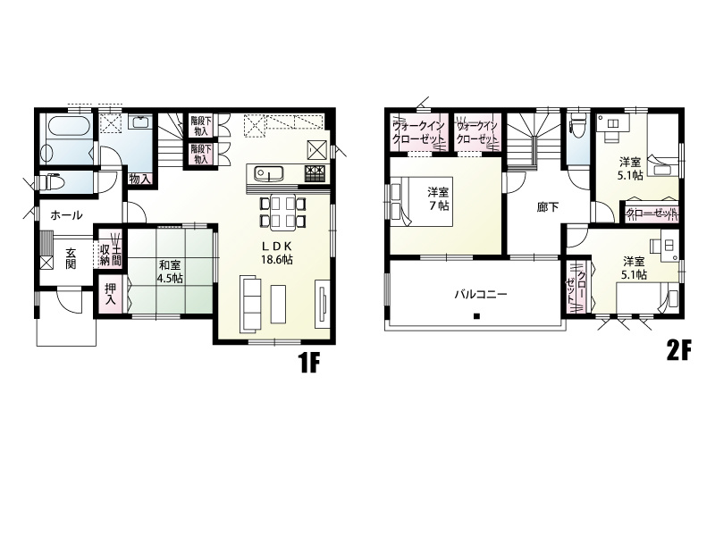 【境女塚3区画　2号棟　間取り図】