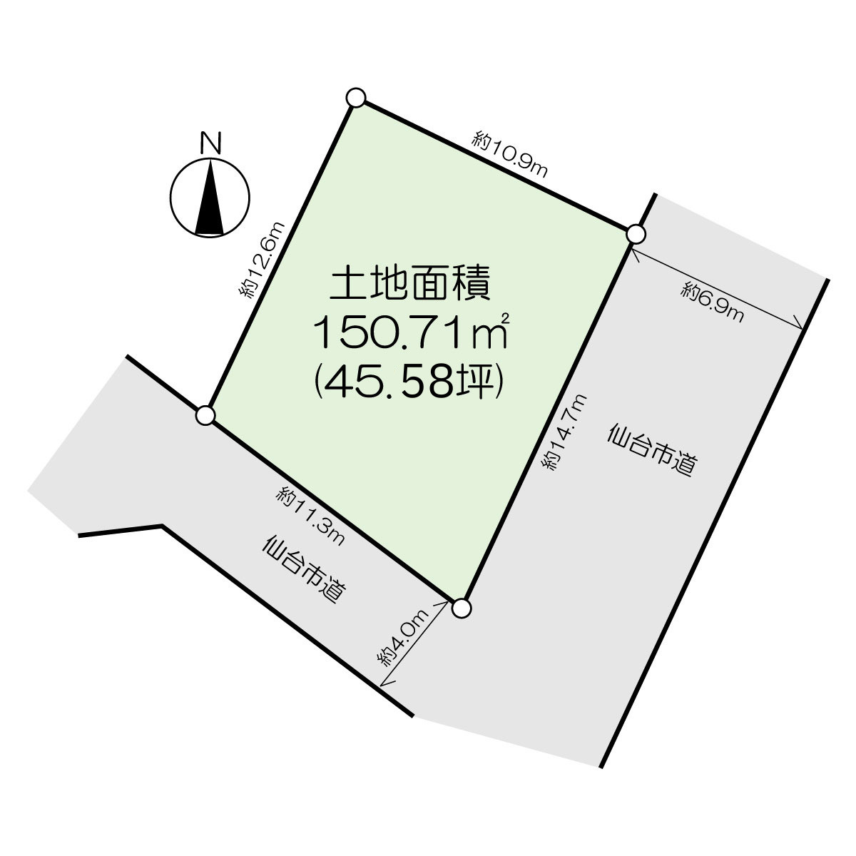 太白区四郎丸字昭和北土地の土地図
