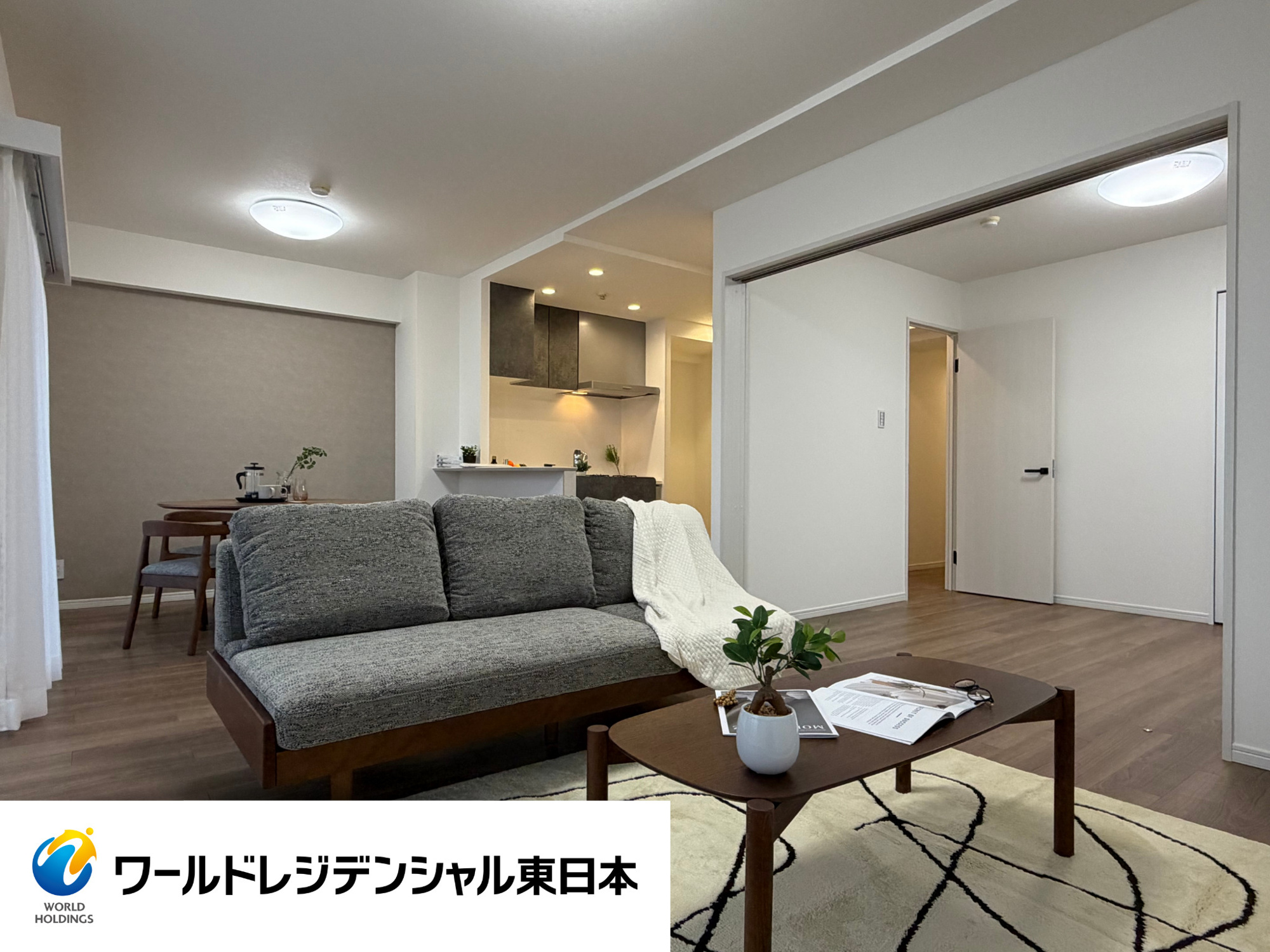 ナイスアーバンステイツ柏木の居間・リビング|家具の配置がしやすいリビングダイニング　※家具家電調度品は販売価格に含まれておりません