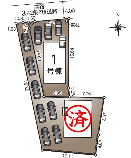 クレイドルガーデン函南町間宮第３　～全２棟～の区画図|●区画図●
駐車３台可能で前面道路も広く駐車もらくらくスムーズ♪