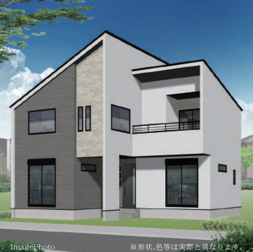 横浜市緑区上山3丁目 新築戸建て【仲介手数料無料】カースペース2台の外観パース