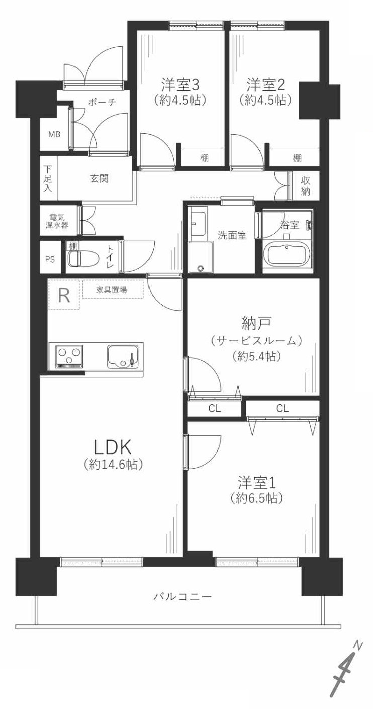 日興千里丘スカイマンションA棟の間取り
