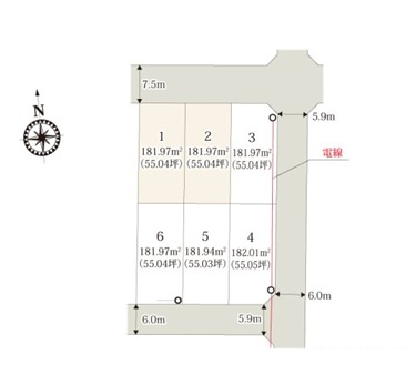 伊勢崎市安堀町第4期　新築住宅全6棟の区画図|「初めまして！」が集まる分譲地。たくさんの子供たちが年齢を問わずに、仲良く一緒に成長できるのは大型分譲地の特徴ですね。