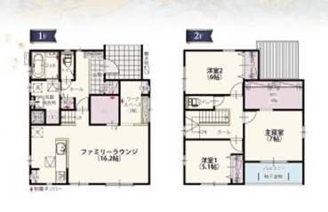 伊勢崎市安堀町第4期　新築住宅全6棟の間取り|■2号棟　土地55.04坪　建物31.55坪　パントリー　WIC　バルコニー■
