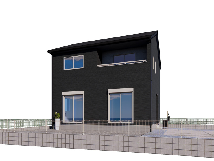 【田部井町2丁目16区画　10号棟　建物外観イメージパース】