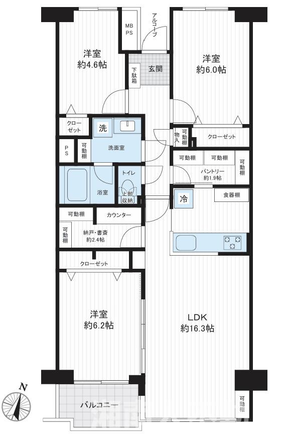 パレ平塚すみれ平参番館の間取り