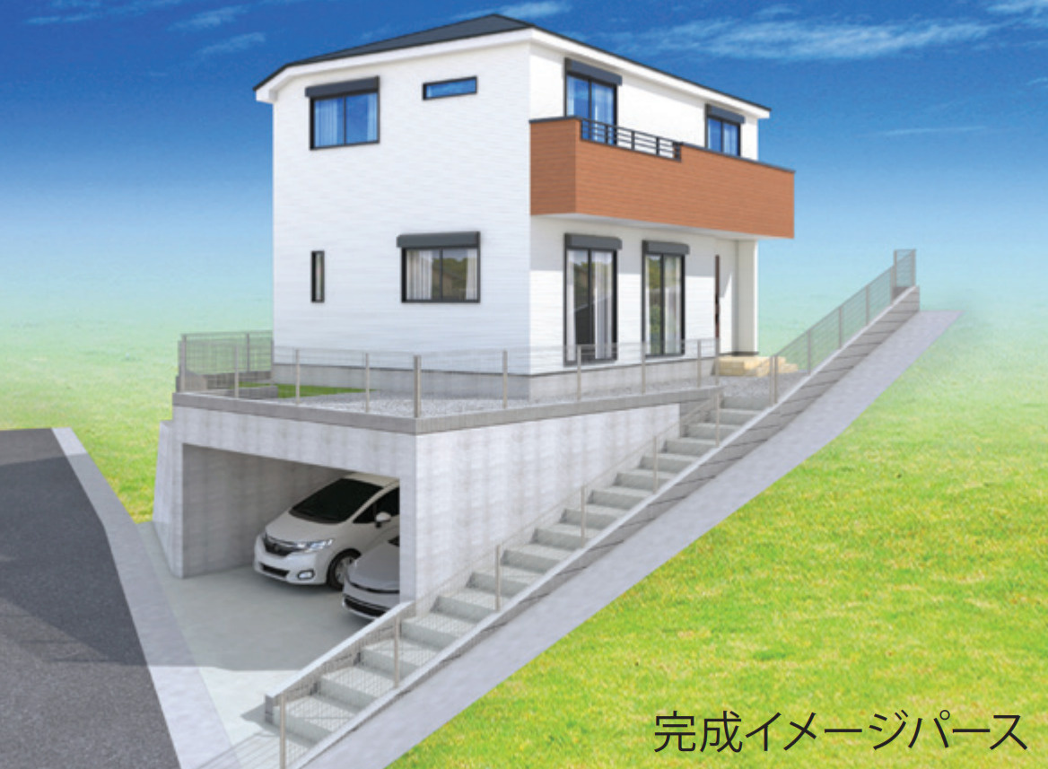 横浜市港南区芹が谷１丁目 新築戸建て【仲介手数料無料】カースペース2台の外観パース