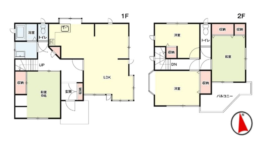 藤岡市藤岡1期　中古住宅の間取り|■建坪29.49坪　敷地50.01坪　収納豊富　南面バルコニー■