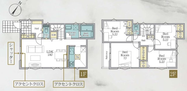 横浜市泉区新橋町 新築戸建て【仲介手数料無料】カースペース2台の間取り