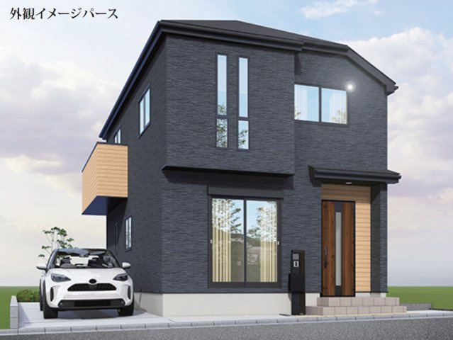 横浜市戸塚区東俣野町 新築戸建て【仲介手数料無料】カースペース2台の外観パース