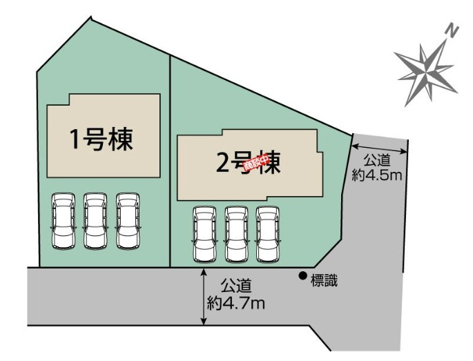 ブルーミングガーデン　田方郡函南町柏谷　全２棟の区画図|最終1棟！
1号棟販売中！